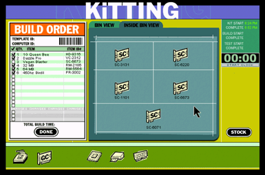 Kitting Task screen