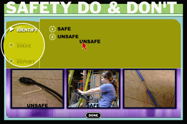 Safety Do & Don't Task screen
