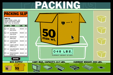 Packing Task screen