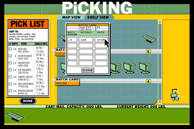 Picking Task screen