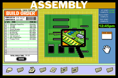 Computer Assembly Task screen