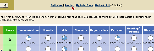 Class Info detail with Roster link